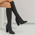 Women’s Block Heel Sock Boots Stylish Comfortable Fit