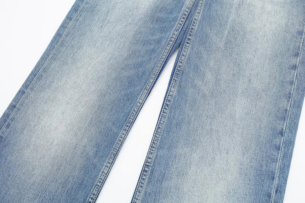 Casual Mid‑Waist Straight‑Leg Jeans for Women