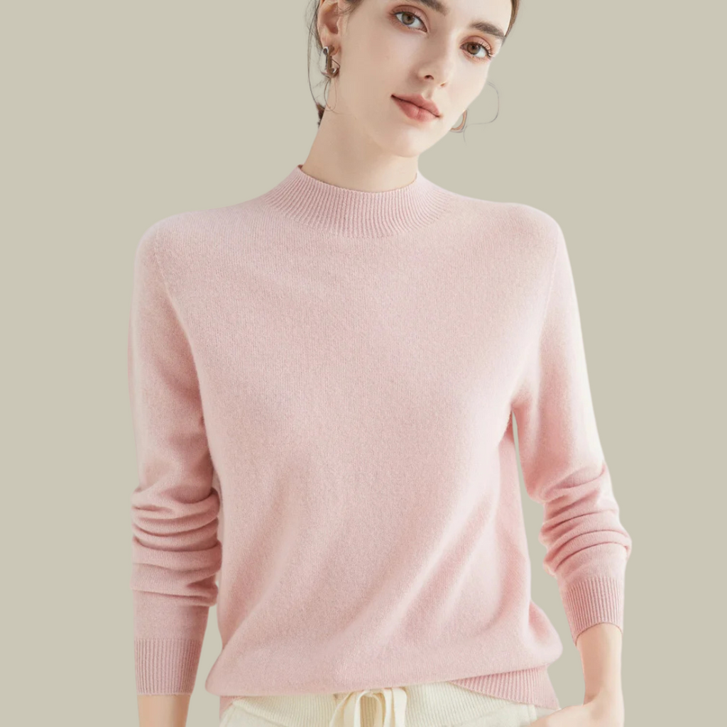 Women’s High Neck Slim Fit Sweater Elegant Fitted Winter Top