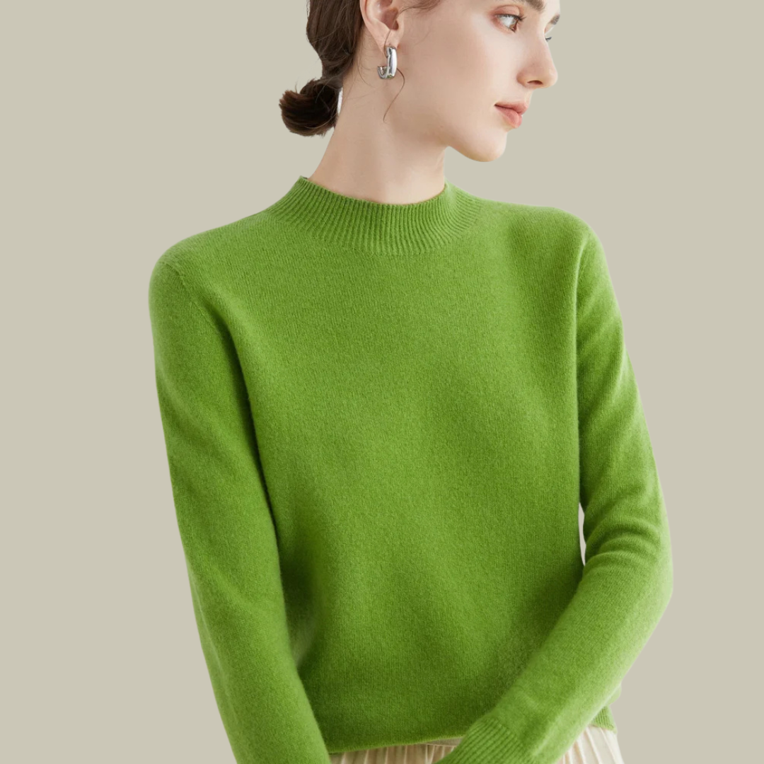 Women’s High Neck Slim Fit Sweater Elegant Fitted Winter Top