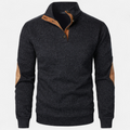 Men’s Knitted Warm Button Jumper with Stand-Up Collar