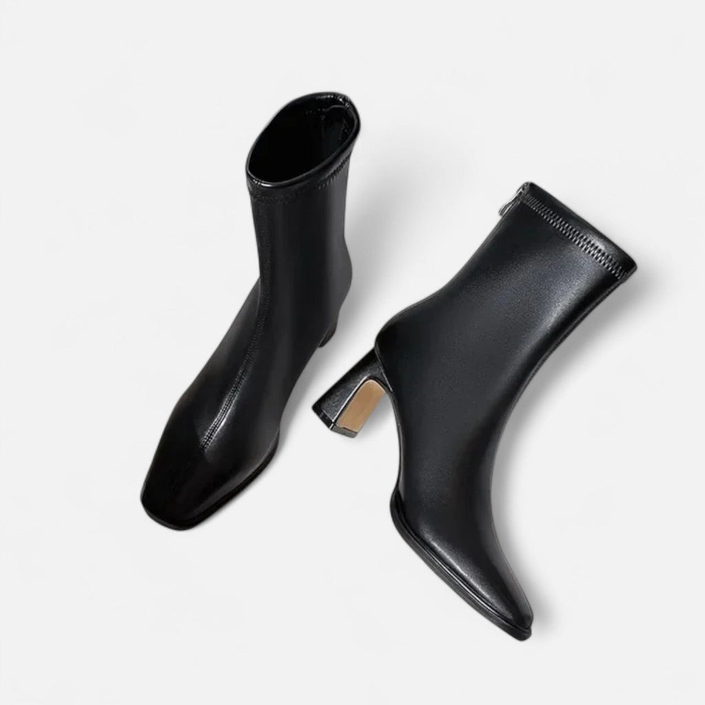 Women’s Retro Thick Outdoor Square-Toe Ankle Heel Boots