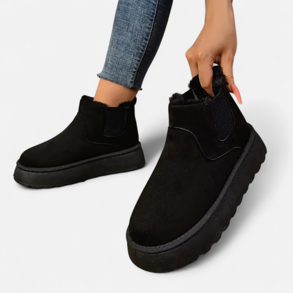 Timeless Cosy Seasonal Chelsea Plush Platform Ankle Boots for Women
