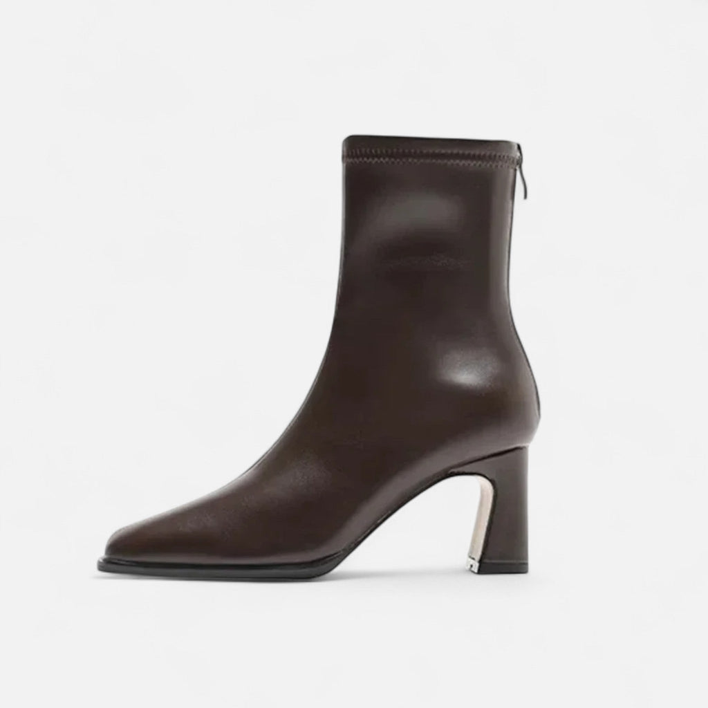 Women’s Retro Thick Outdoor Square-Toe Ankle Heel Boots