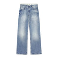 Casual Mid‑Waist Straight‑Leg Jeans for Women