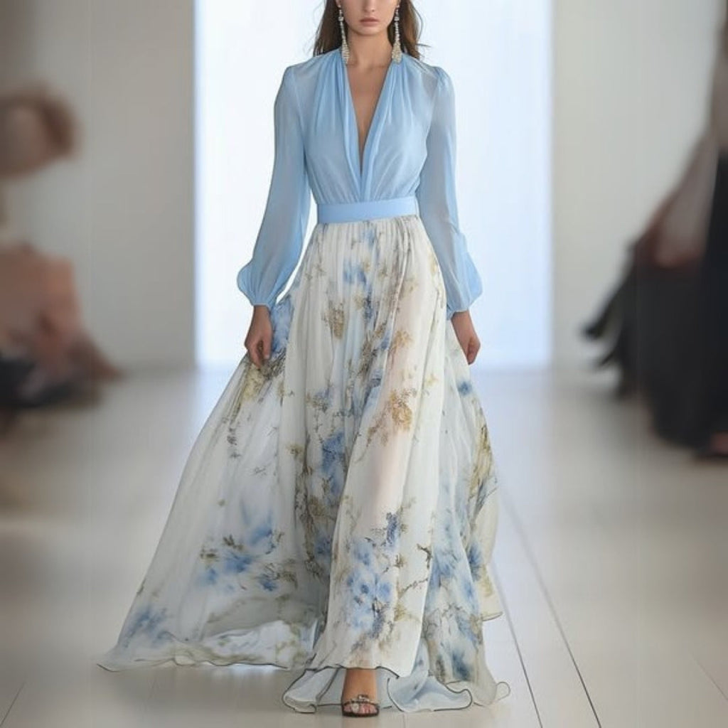 Women's Stylish Flowery Long Sunny Maxi Dress