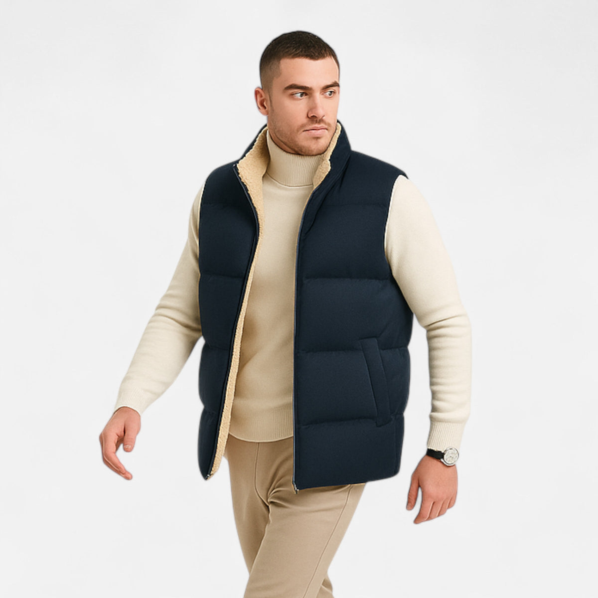 Practical Soft Fleece Warm Layered Winter Vest for Men