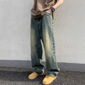 Men's modern streetwear long baggy jeans with functional pockets