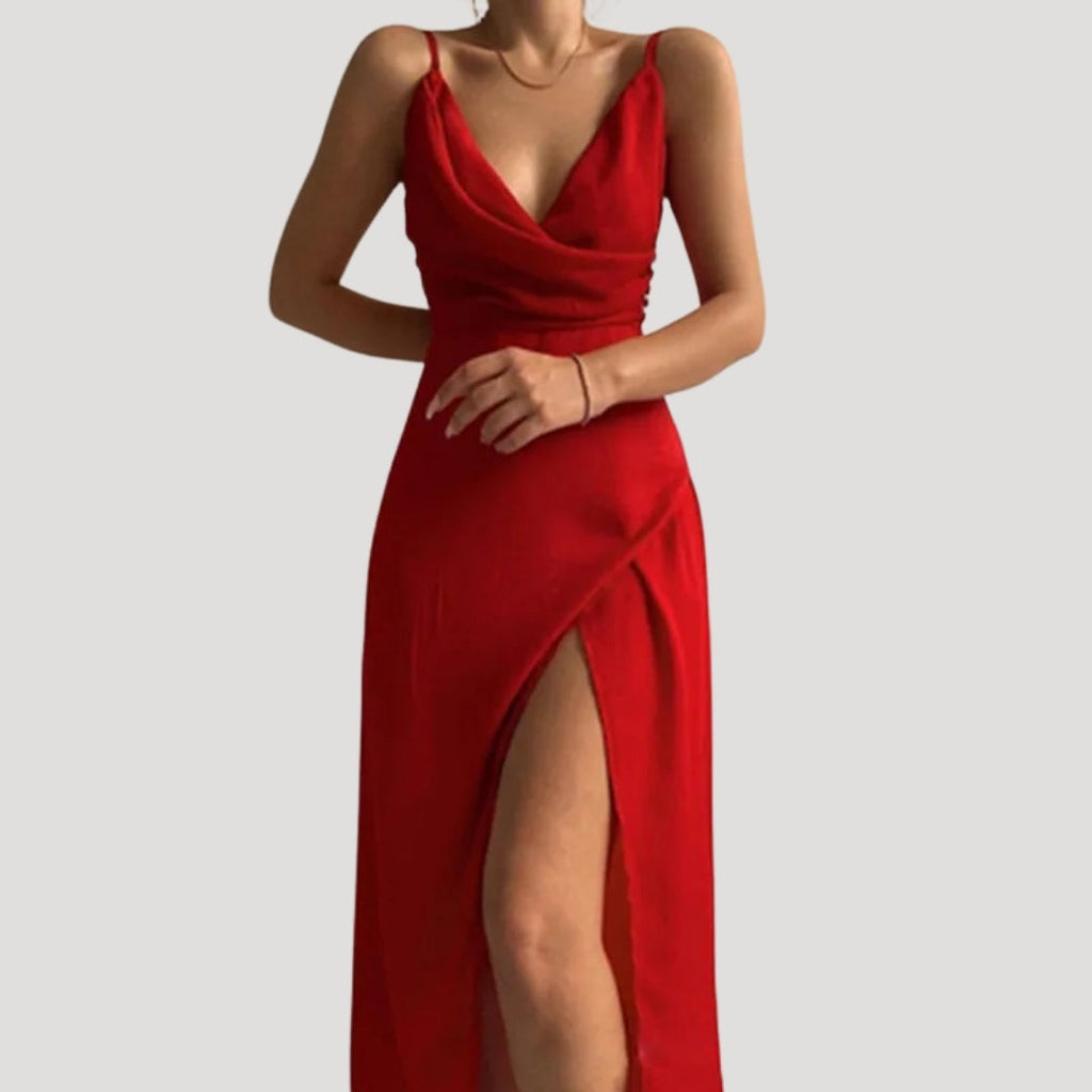 Women's Formal Event-Ready Slit Maxi Long Wedding Guest Dress