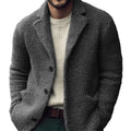 Men's Warm Knitted Cardigan with Elegant Button Fastening