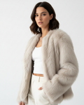 Women's Elegant Fashion Layer Faux Fur Jacket for Winter Season