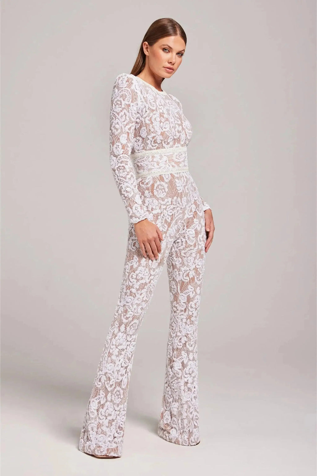 Olivie | Women’s Embellished Flared Evening Jumpsuit