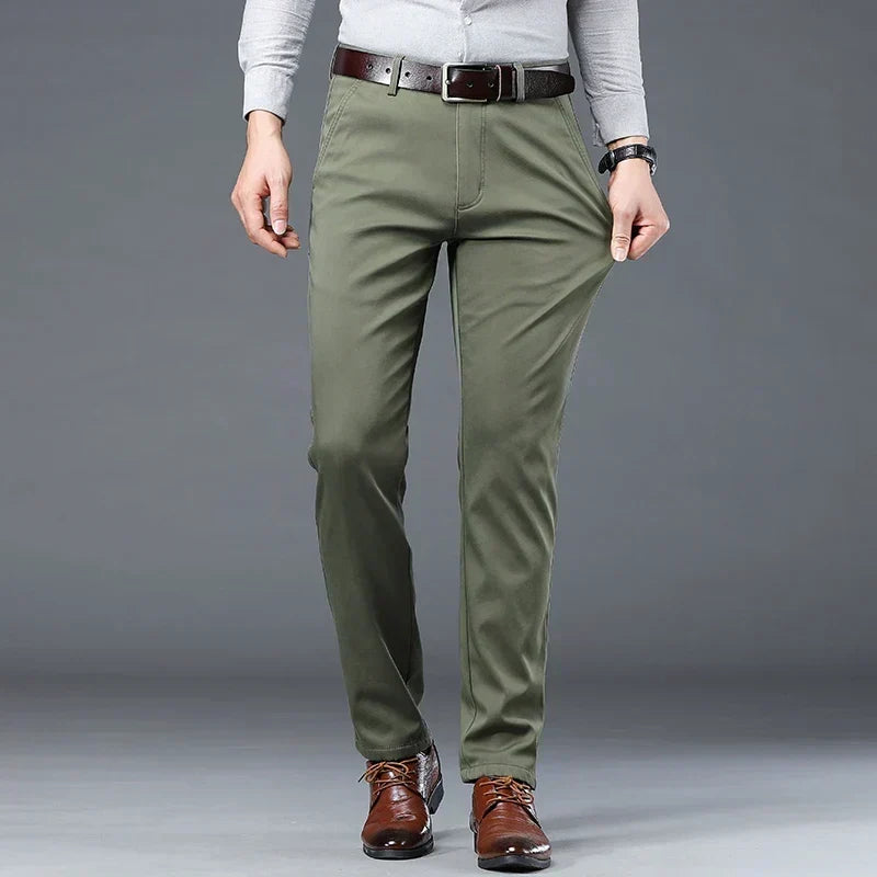 Men's Chino Trousers Straight Cut Regular Fit Smart Casual Style