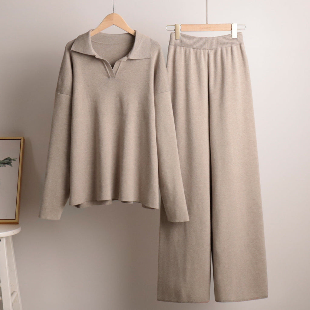 Women's Fashion Modern Elegance Knitted Two-pieces Tracksuit
