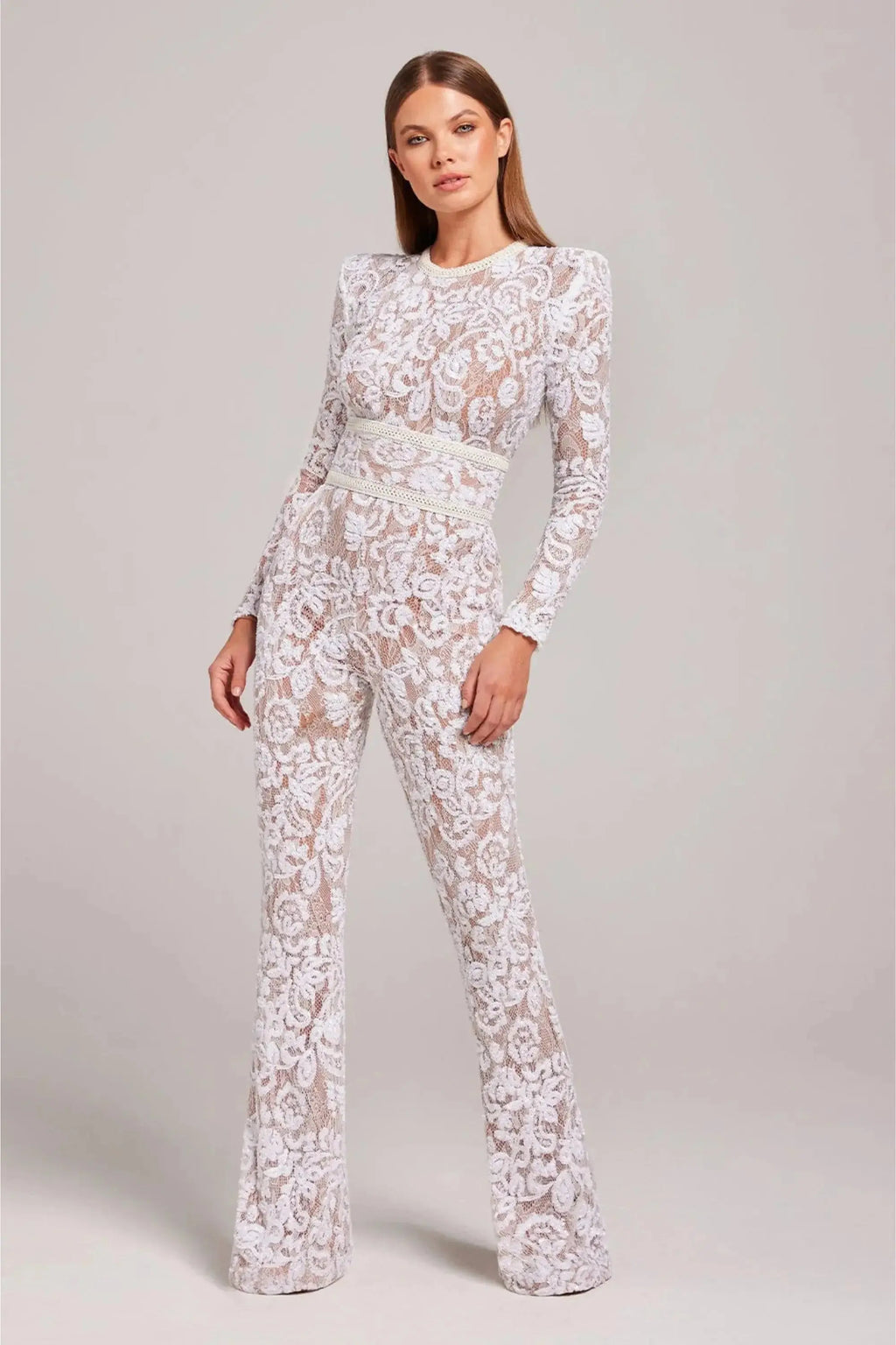 Olivie | Women’s Embellished Flared Evening Jumpsuit