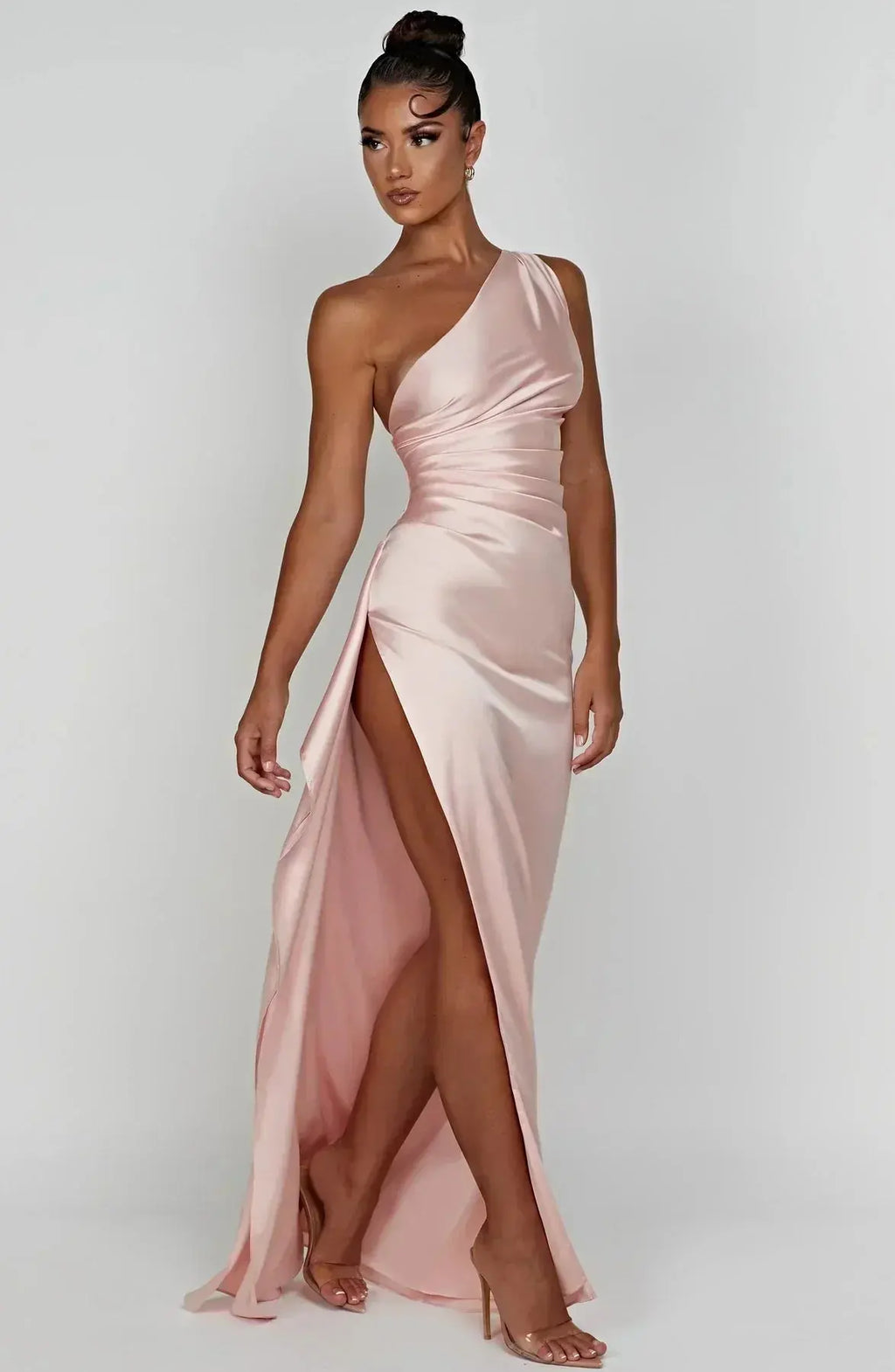 Rubina | Women’s One-Shoulder Satin Maxi Dress