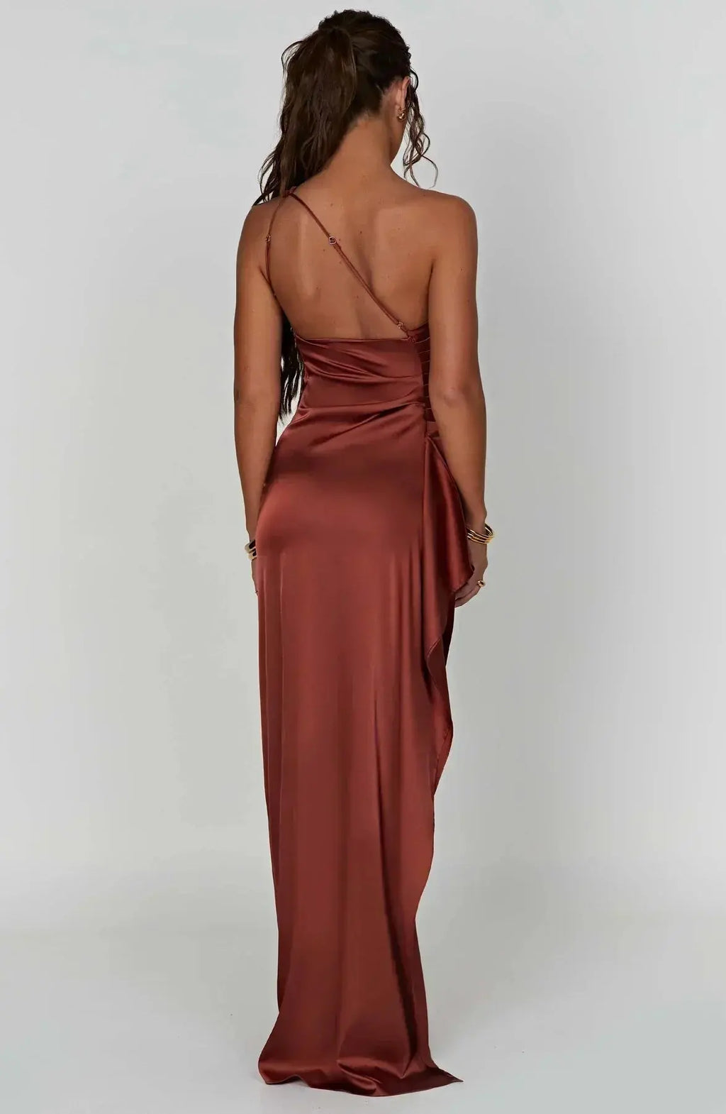 Rubina | Women’s One-Shoulder Satin Maxi Dress