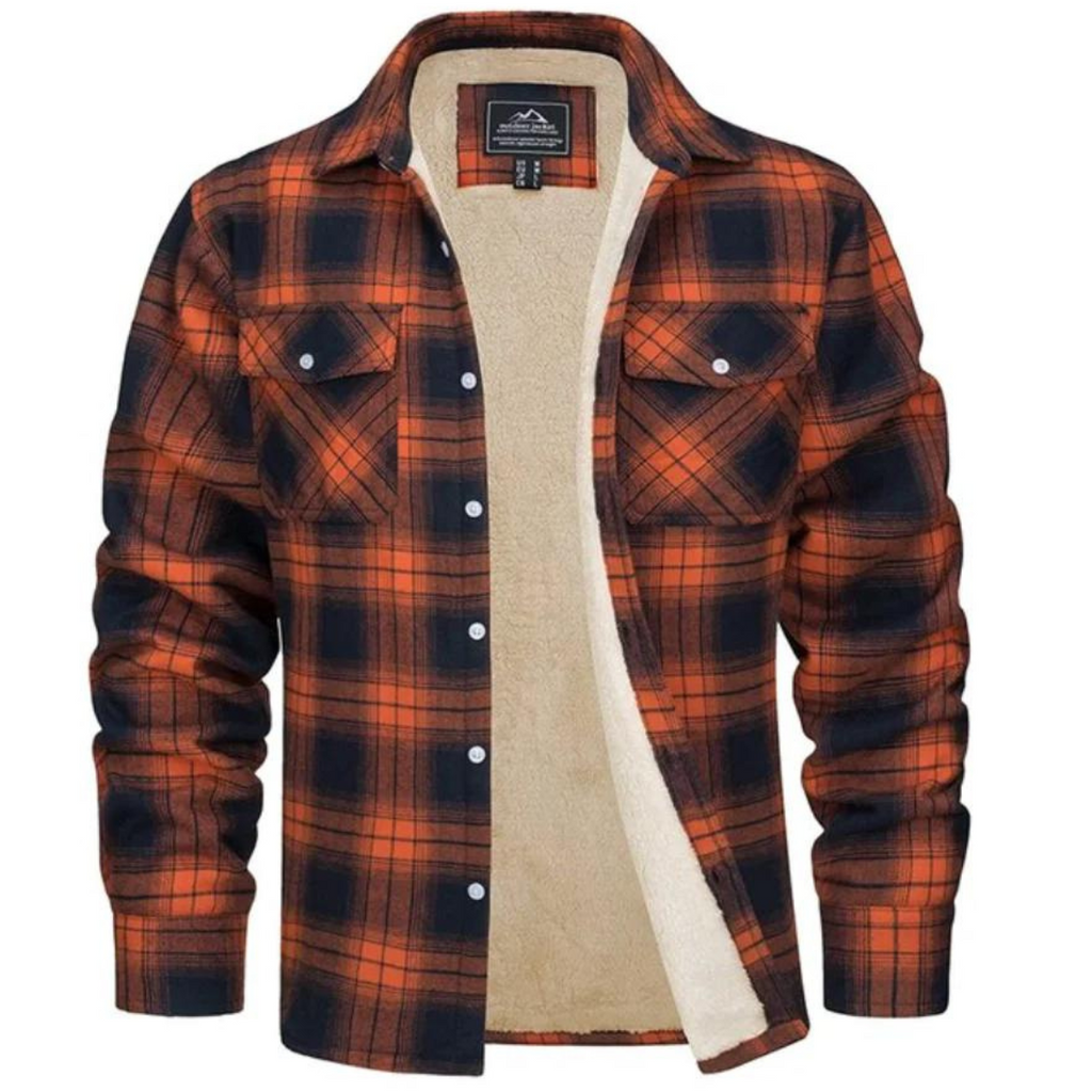 Men's Cozy Sherpa Checkered Practical Shirt Jacket