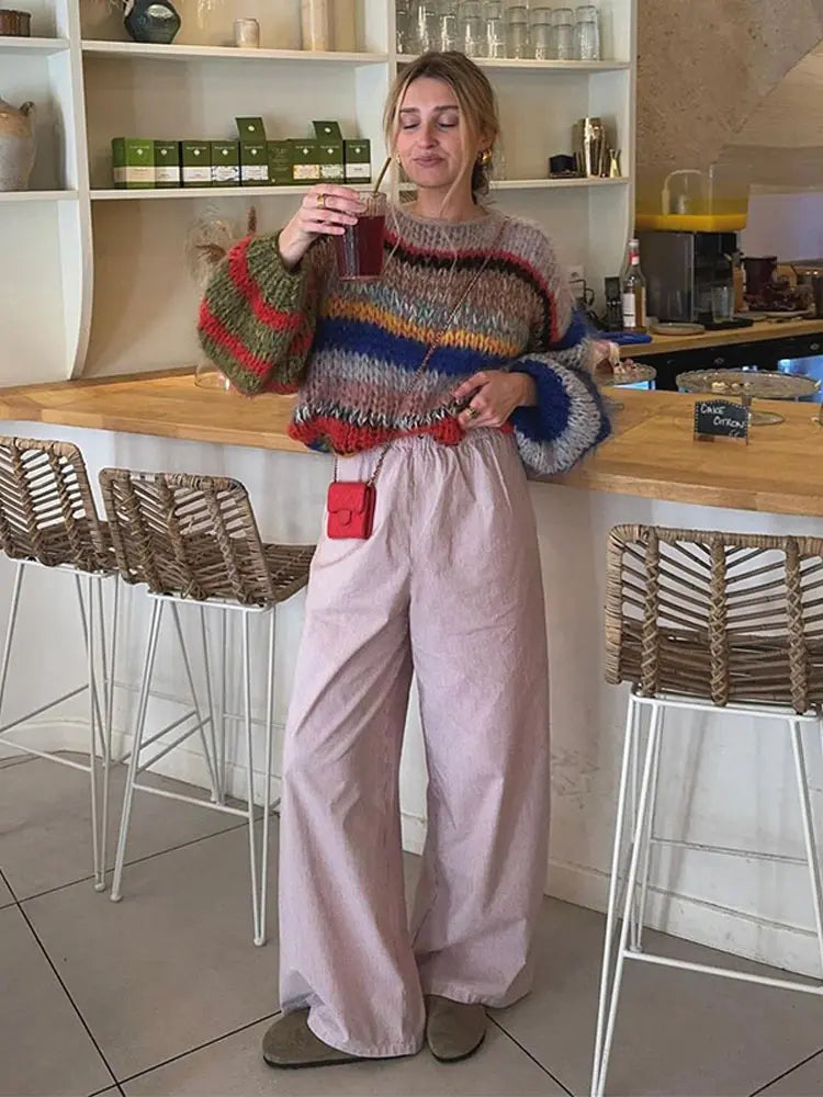 Women's Cosy Multicoloured Warm Jumper for Winter