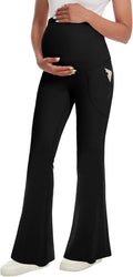 Casual Maternity Flare Pants with Over‑Belly Panel