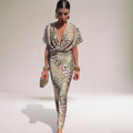 Exquisite Twisted V-neckline Maxi Dress for Women