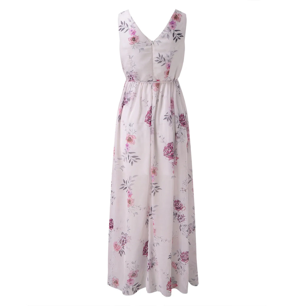 Elegant Women's Vibrant Floral Slit Maxi Dress for Every Occasion