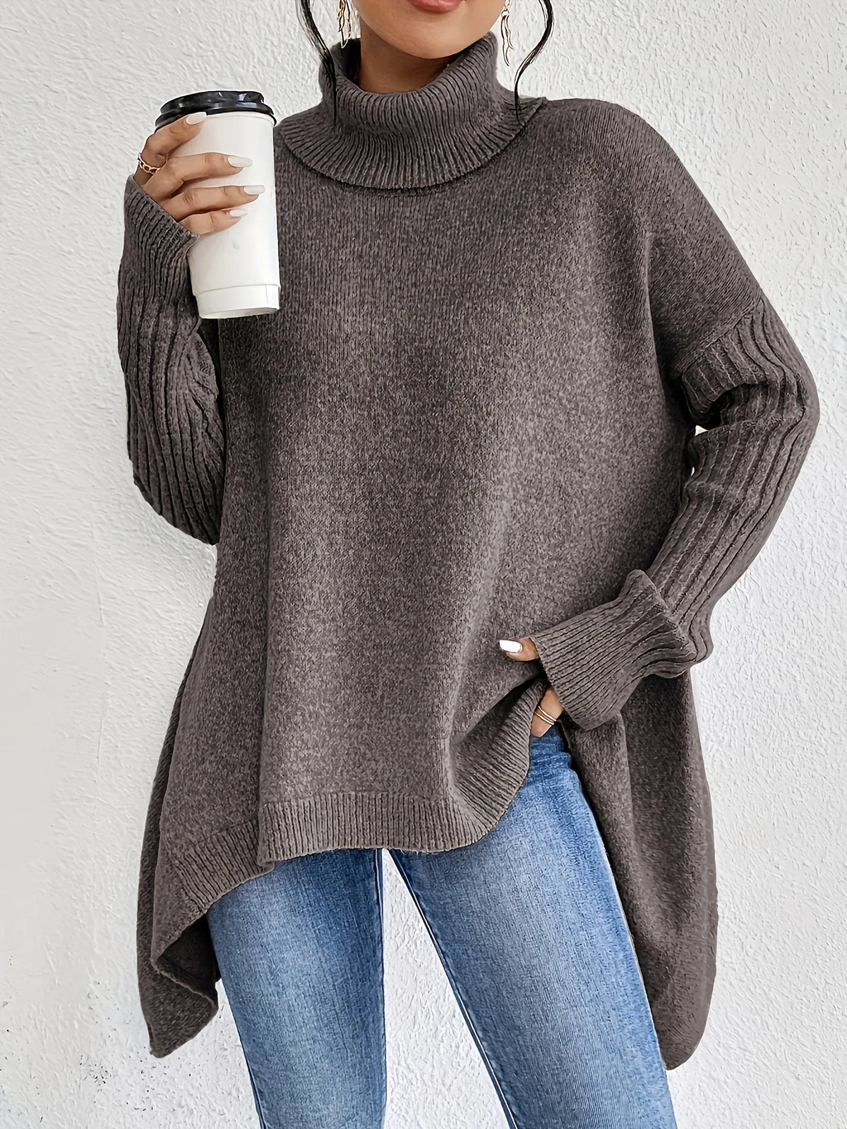 Women’s Oversized Winter Turtleneck Warm Relaxed Fit Jumper