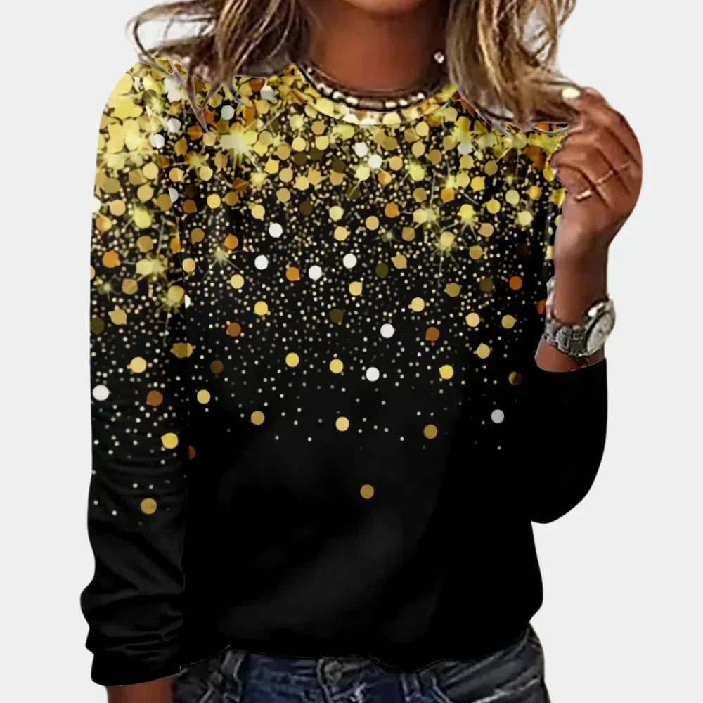 Women’s Winter Sweater Snowflake Print Long Sleeve Top