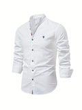 Men's Casual Streetwear Outdoor Shirt with Stand-up Collar and Button Front