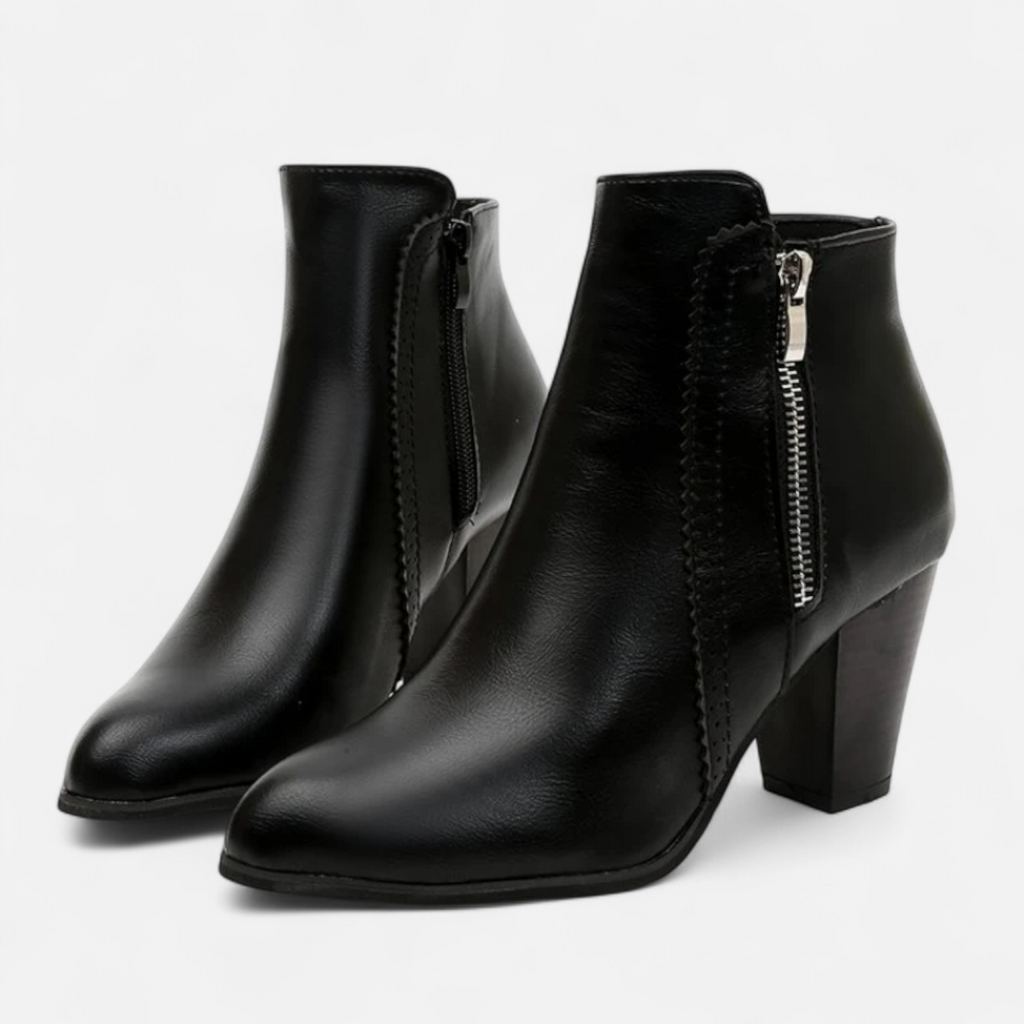 Retro Elegance Fashion Zip-Heel Boots for Women