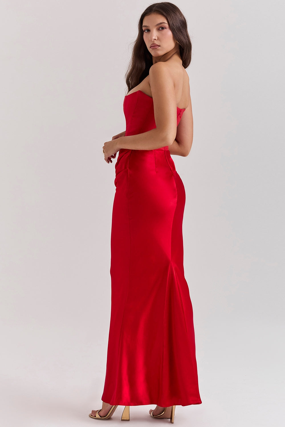Women's Stunning A-line Strapless Maxi Wedding Guest Dress