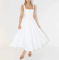 Trendy Square Neck Floral Midi Dress for Women