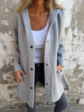 Women's Fashion Stylish Long Hooded Jacket for Mid-Season