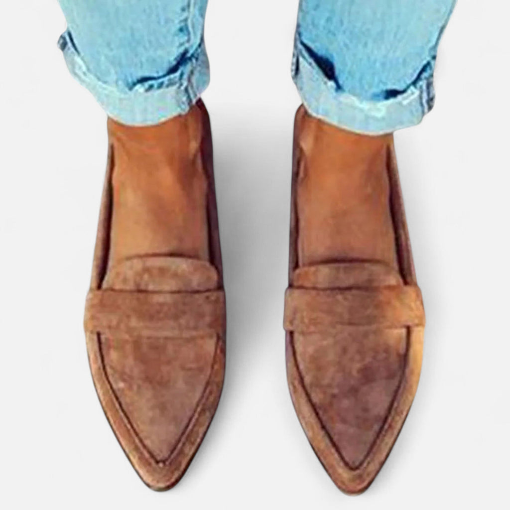 Women’s Retro Formal Shallow Slip-on Loafers with Pointed-Toe